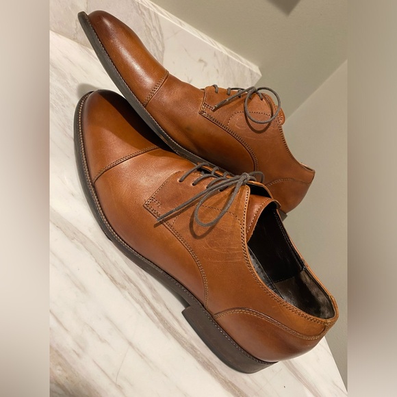 Cole Haan C24120 Tan Men’s US10.5M India Leather Captoe Oxfords Dress Shoes - Picture 10 of 11